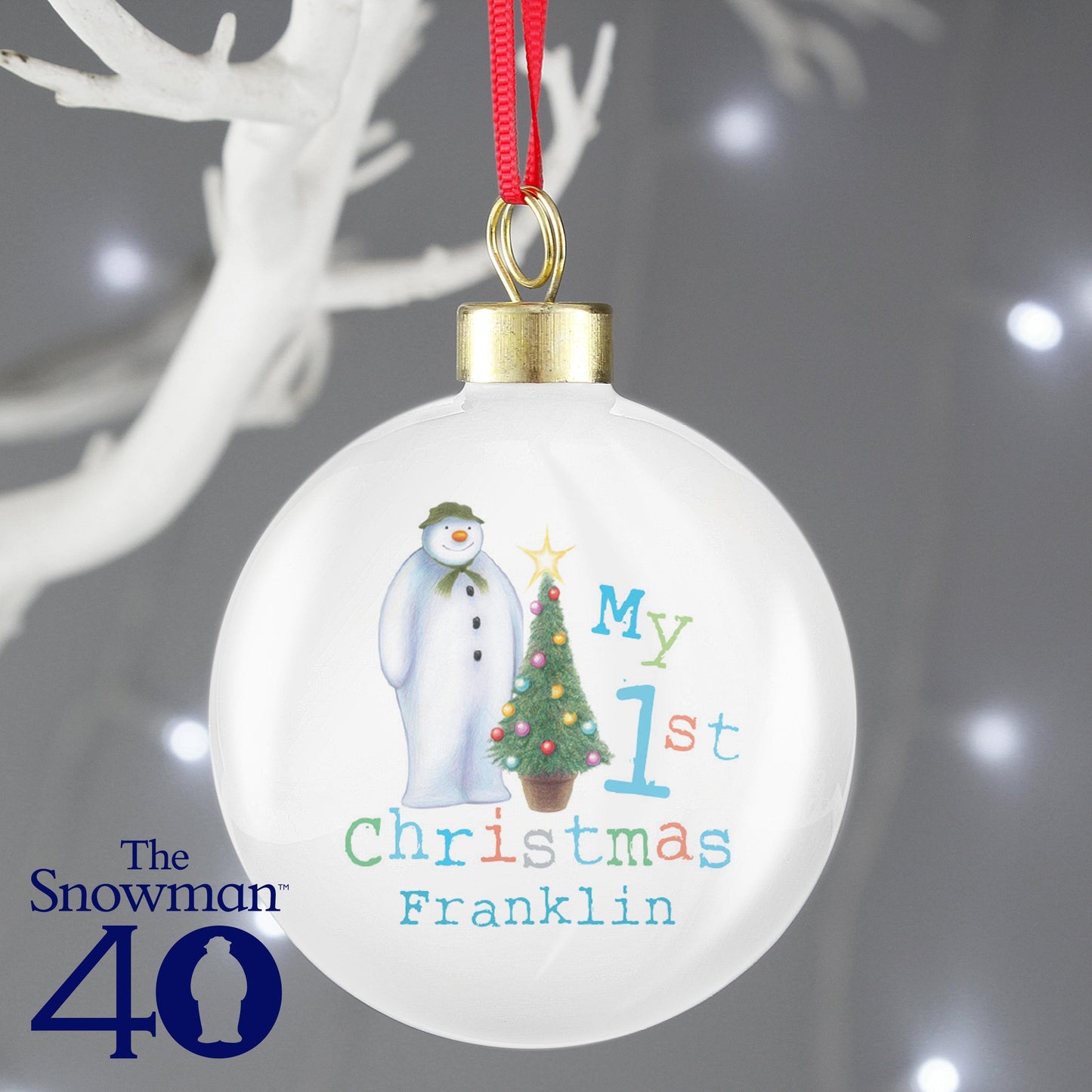 Personalised The Snowman My 1st Christmas Bauble - Myhappymoments.co.uk