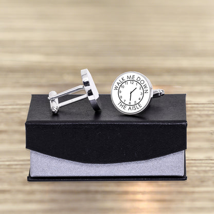 Personalised Father Of The Bride Walk Me Down The Aisle Cufflinks - Myhappymoments.co.uk