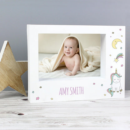 Personalised Baby Unicorn Box Photo Frame 7x5 - Myhappymoments.co.uk