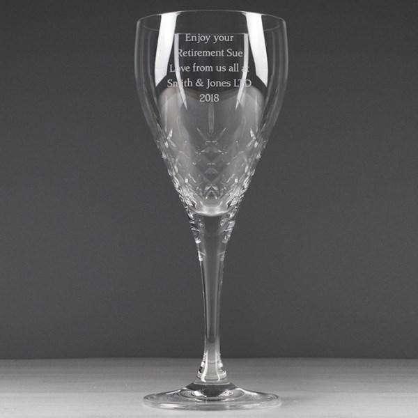 Personalised Cut Crystal Wine Glass - Myhappymoments.co.uk