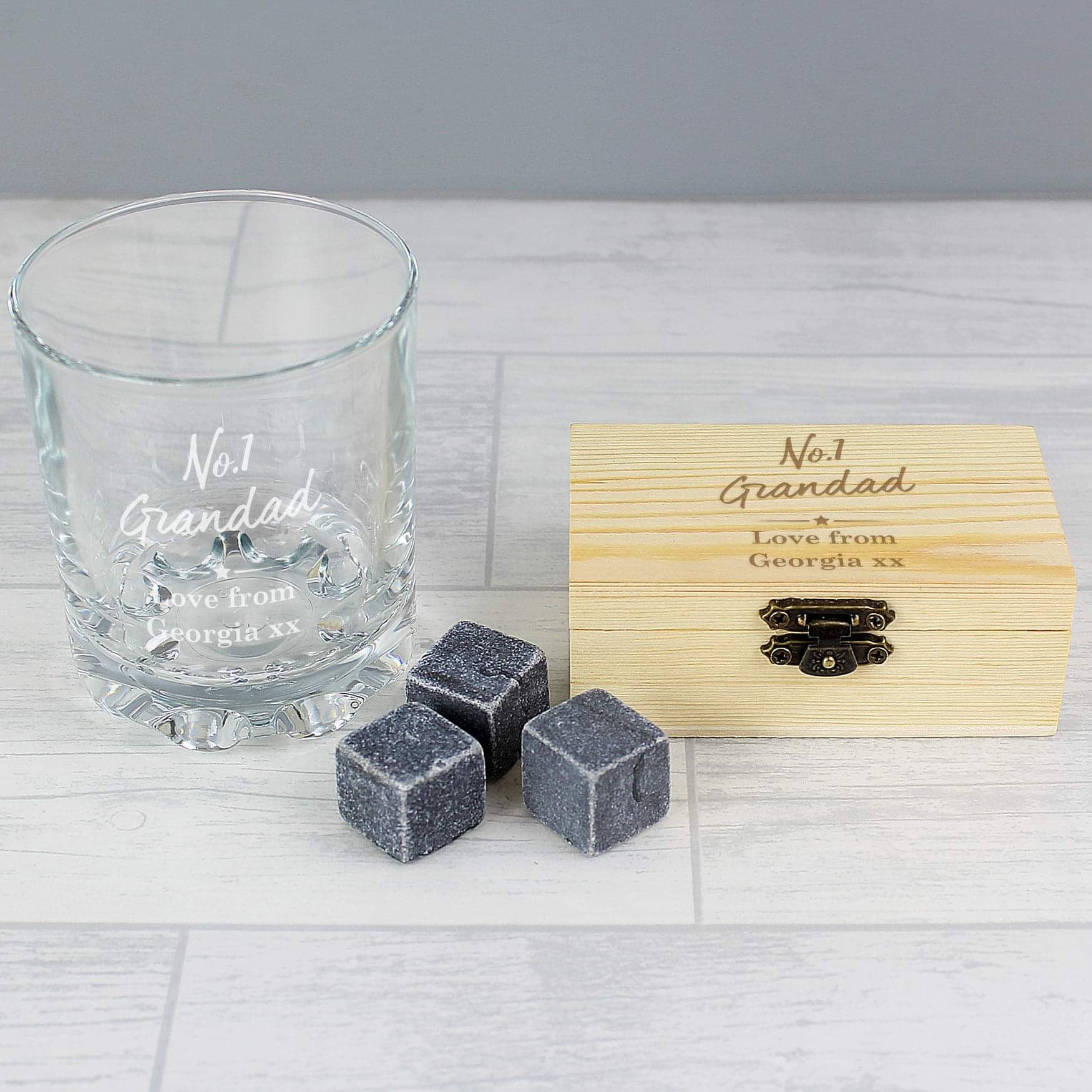 Personalised No.1 Whisky Stones & Glass Set