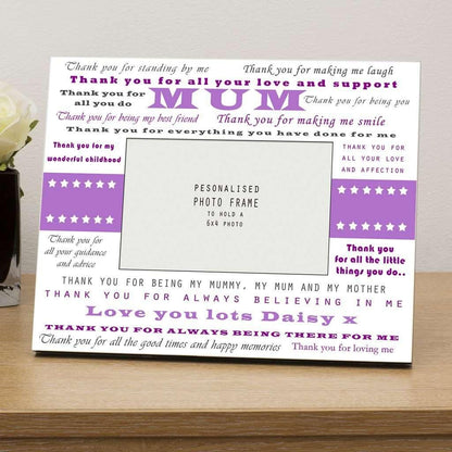 Thank You Mum Personalised Wooden Photo Frame - Myhappymoments.co.uk