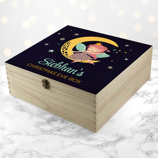 Personalised Fairy Wooden Christmas Eve Box