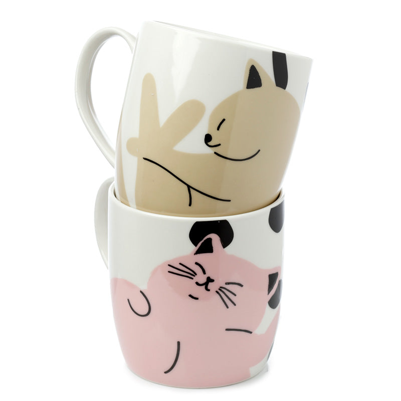 Cat's Life Porcelain Mug Set