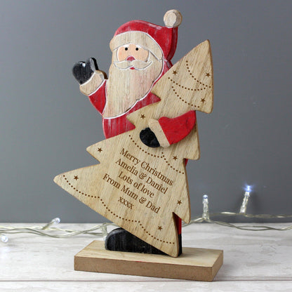 Personalised Santa Wooden Freestanding Decoration