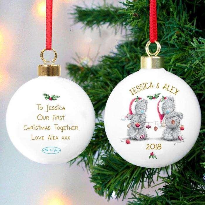 Personalised Me to You Christmas Couple's Bauble - Myhappymoments.co.uk