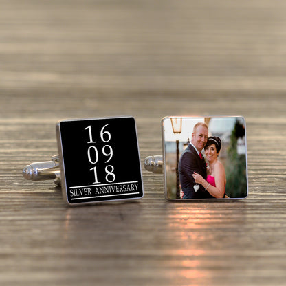 Personalised Special Date Photo Cufflinks - Myhappymoments.co.uk