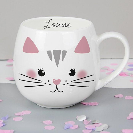 Personalised Cute Cat Shape Mug