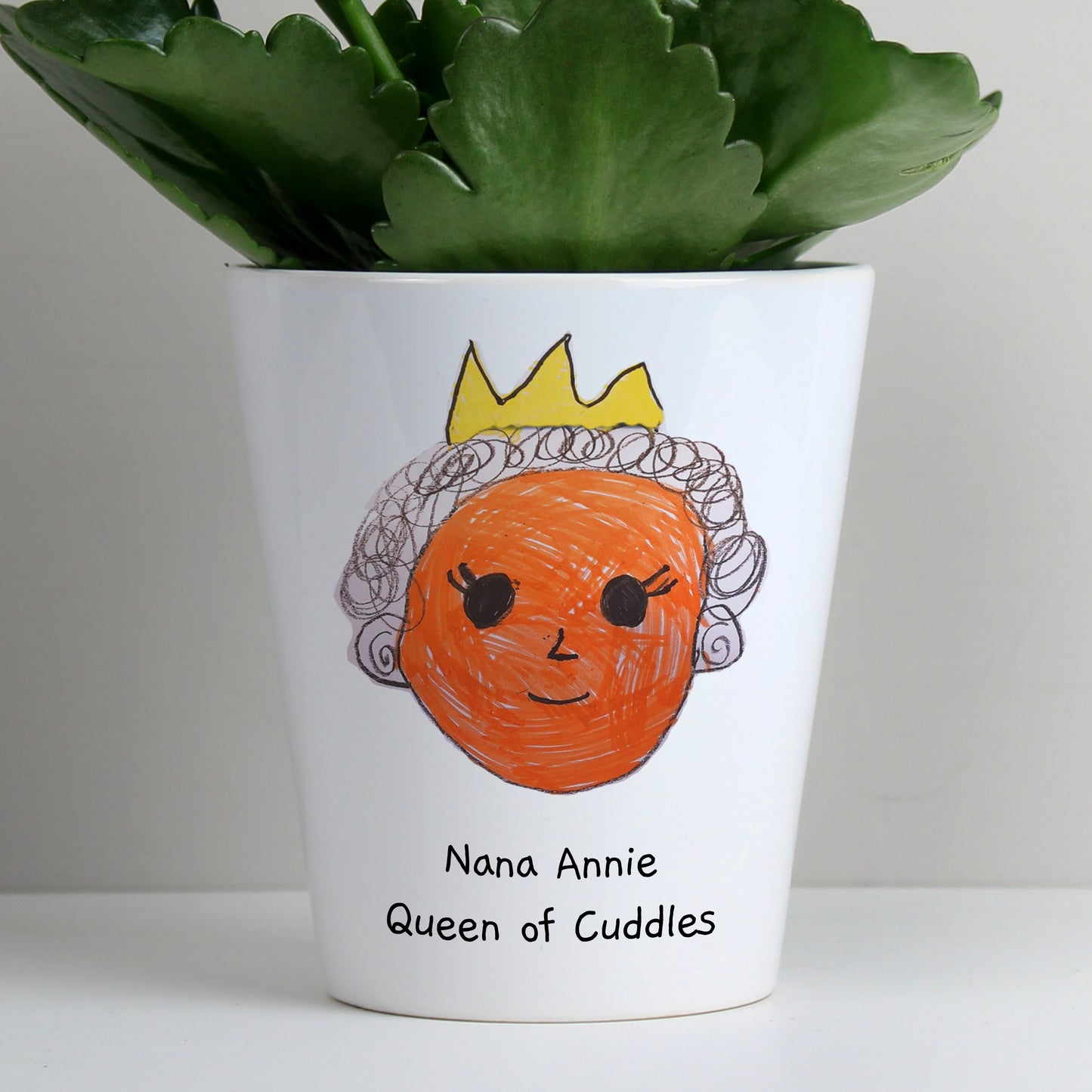 Personalised Childrens Drawing Photo Upload Plant Pot - Gift From Child