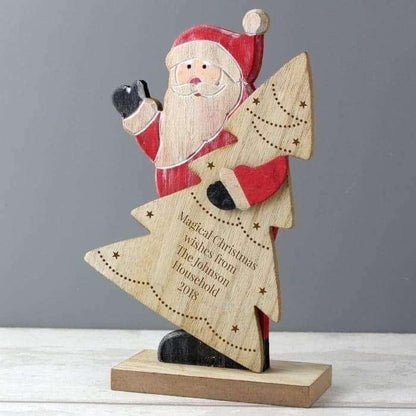 Personalised Tinsel Santa And Tree Christmas Decoration - Myhappymoments.co.uk