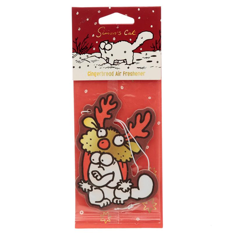 Gingerbread Christmas Simon's Cat Reindeer Hat Air Freshener