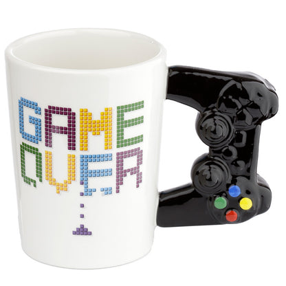 GAME OVER Game Controller Ceramic Shaped Handle Mug