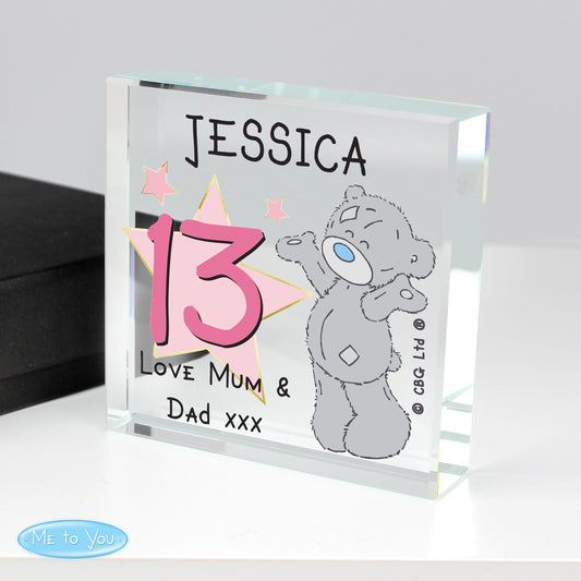 Personalised Me To You Birthday Large Crystal Token