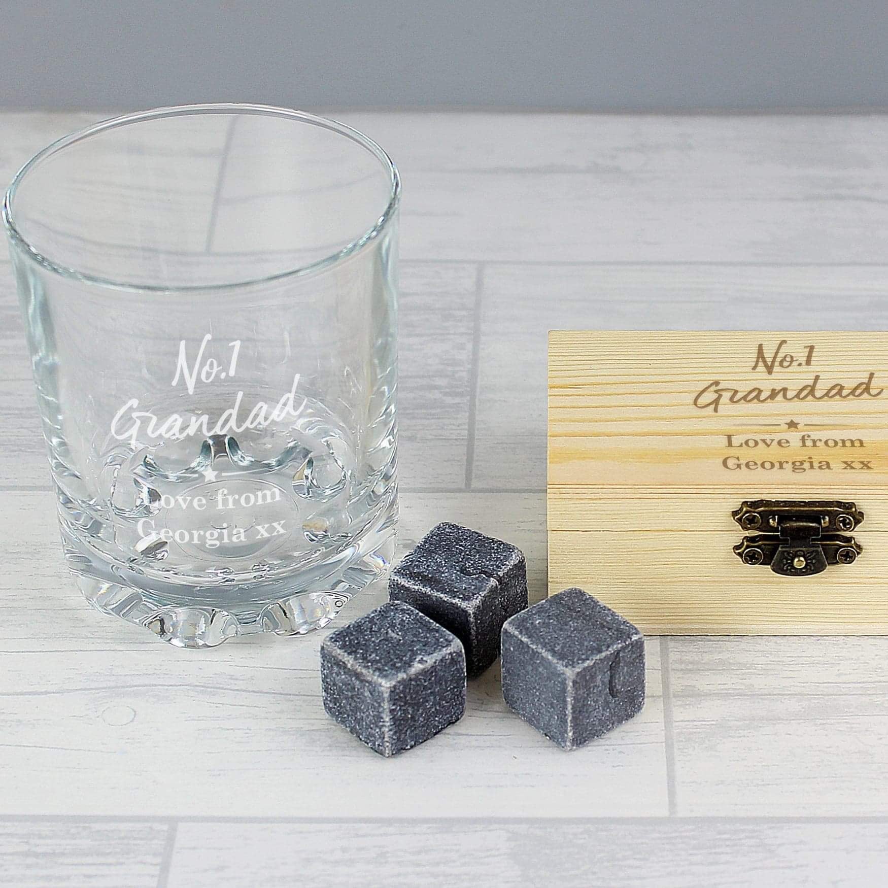 Personalised No.1 Whisky Stones & Glass Set