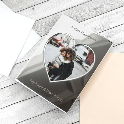 Personalised Silver Plated Heart Photo Frame