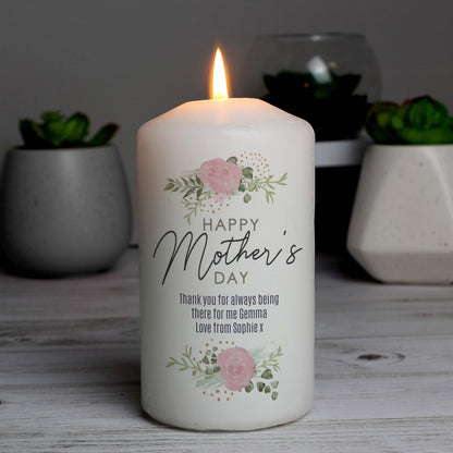 Personalised Abstract Rose Happy Mother’s Day Candle