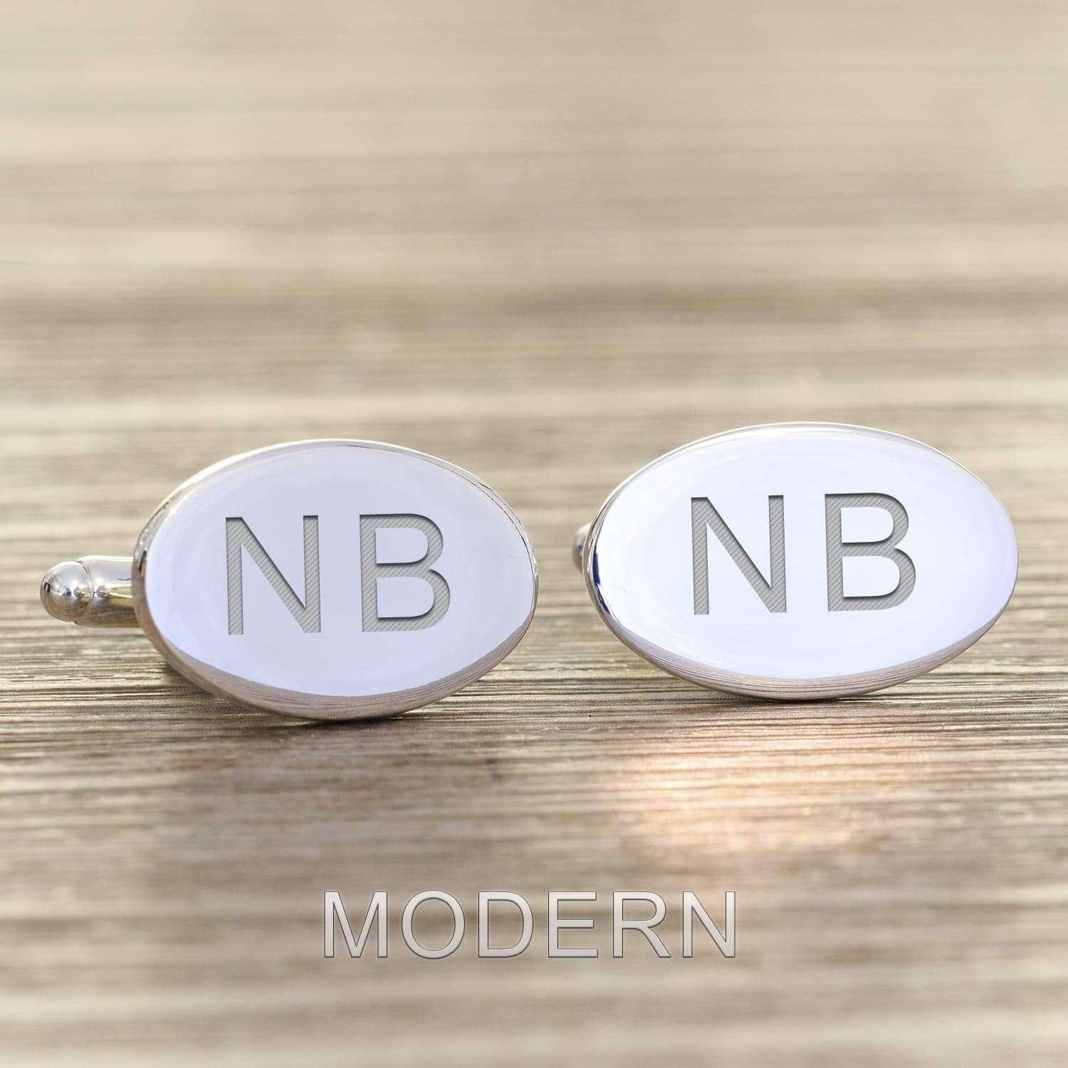 Personalised Initials Oval Cufflinks - Myhappymoments.co.uk