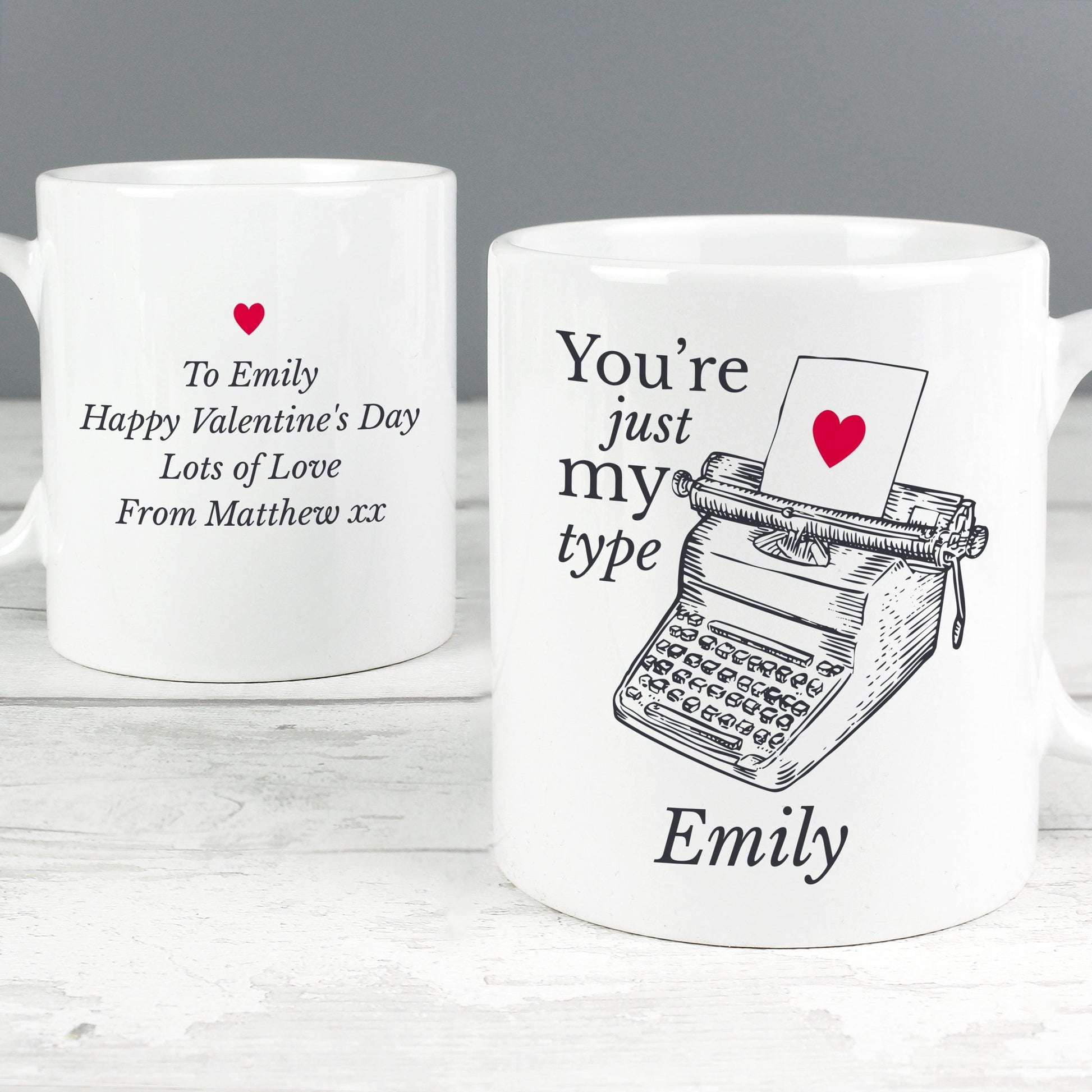 Personalised You're Just My Type Valentines Mug