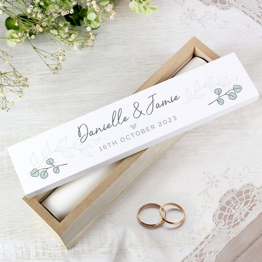 Personalised Eucalyptus Wedding Wooden Certificate Holder