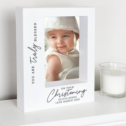 Personalised 'Truly Blessed' Christening Box Photo Frame 7x5