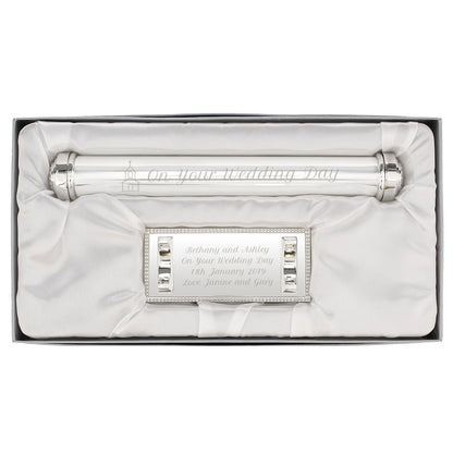 Personalised Wedding Silver Plated Certificate Holder - Myhappymoments.co.uk