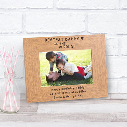 Personalised Bestest Daddy In The World Photo Frame - Myhappymoments.co.uk