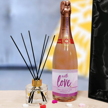 Personalised With Love Sparkling Rosé Bottle & Reed Diffuser Gift Set