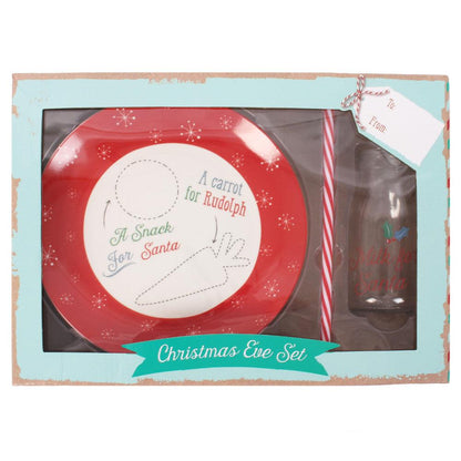 Christmas Eve Plate & Milk Bottle Set