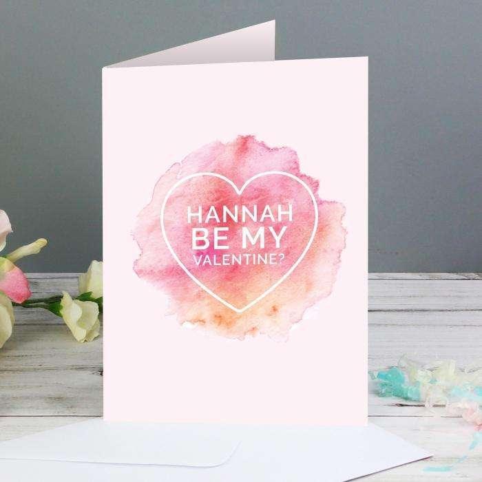 Personalised Be My Valentine Heart Card - Myhappymoments.co.uk