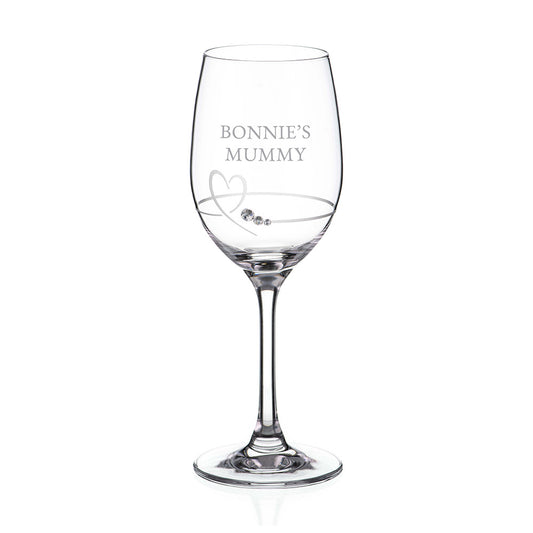 Personalised Petit Wine Glass with Swarovski Crystals