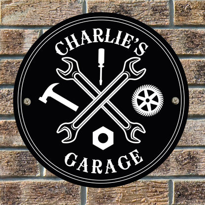 Personalised Black Garage Sign