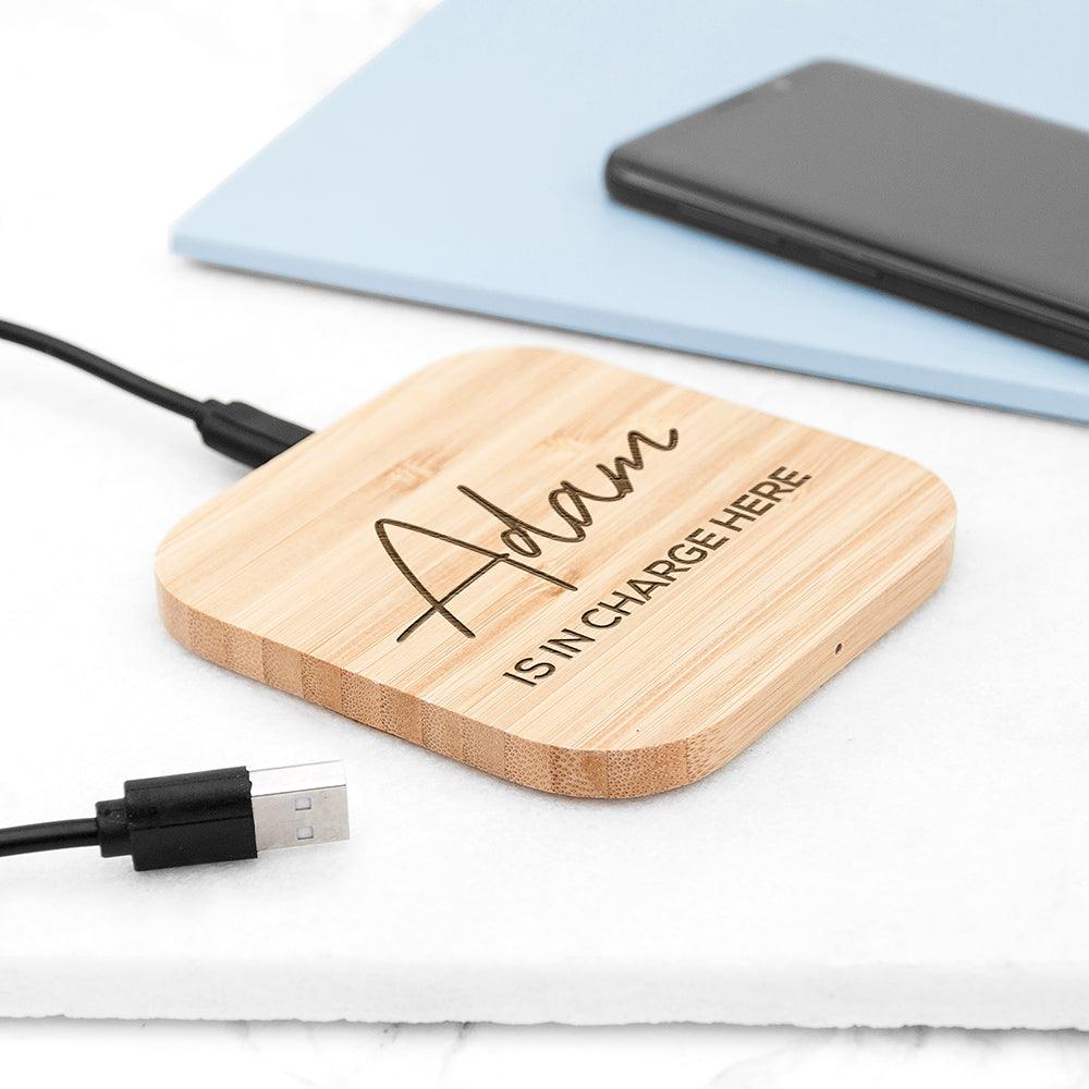 Personalised In Charge Bamboo Wireless Charger