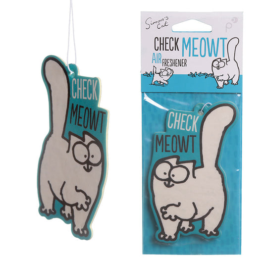 Vanilla Scented Simon's Cat Check Meowt Car Air Freshener With Free Delivery 