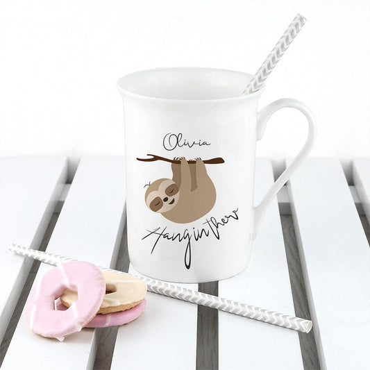 Personalised Sloth Bone China Mug