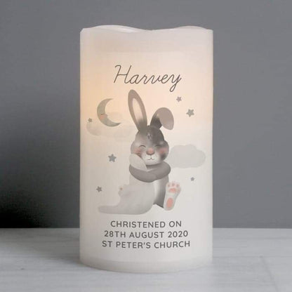 Personalised Baby Bunny LED Candle - Myhappymoments.co.uk