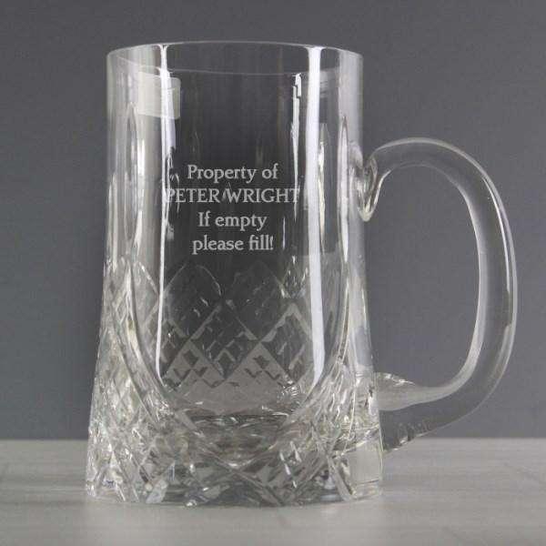 Personalised Pint Crystal Tankard - Myhappymoments.co.uk