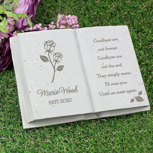 Personalised Graveside Rose Memorial Book