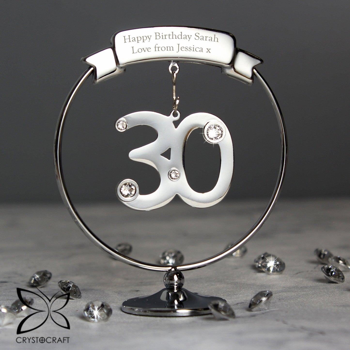 Personalised Crystocraft 30th Birthday Ornament