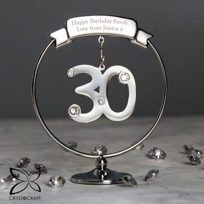 Personalised Crystocraft 30th Birthday Ornament