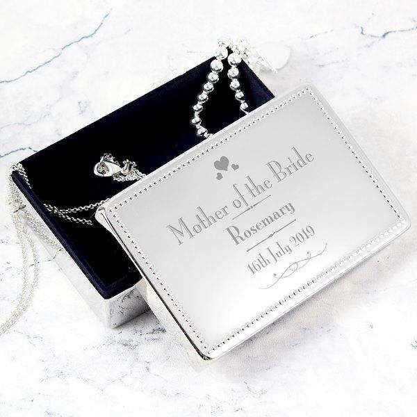 Personalised Decorative Wedding Mother of the Bride Jewellery Box - Myhappymoments.co.uk