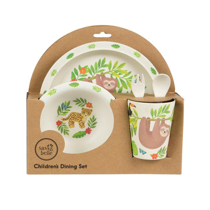 Sloth and Friends Bamboo Tableware Set