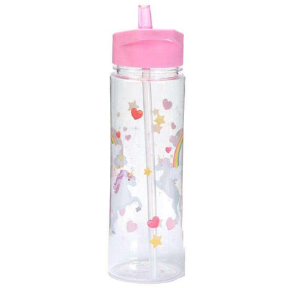 Unicorn Water Bottle with Flip Straw 500ml - Myhappymoments.co.uk