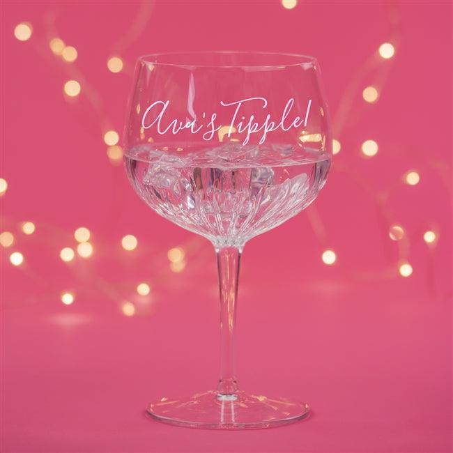 Personalised Crystal Cut Gin Copa De Balon Glass - Myhappymoments.co.uk