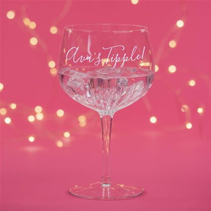 Personalised Crystal Cut Gin Copa De Balon Glass - Myhappymoments.co.uk