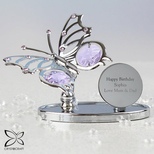 Personalised Crystocraft Butterfly Ornament - Myhappymoments.co.uk