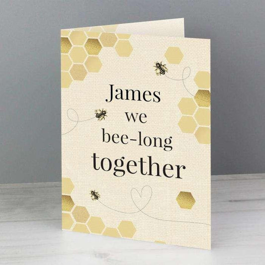 Personalised We Bee-Long Together Card - Myhappymoments.co.uk