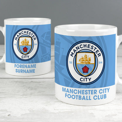 Personalised Manchester City FC Bold Crest Mug