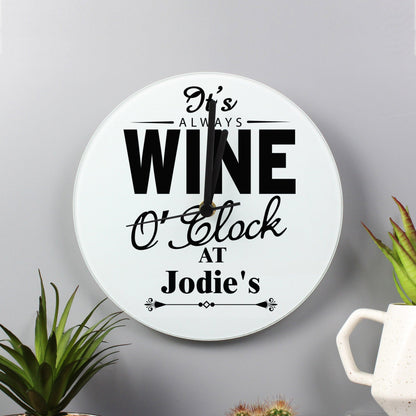 Personalised Wine O'Clock Clock - Myhappymoments.co.uk