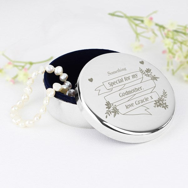 Personalised Garden Bloom Round Trinket Box - Myhappymoments.co.uk