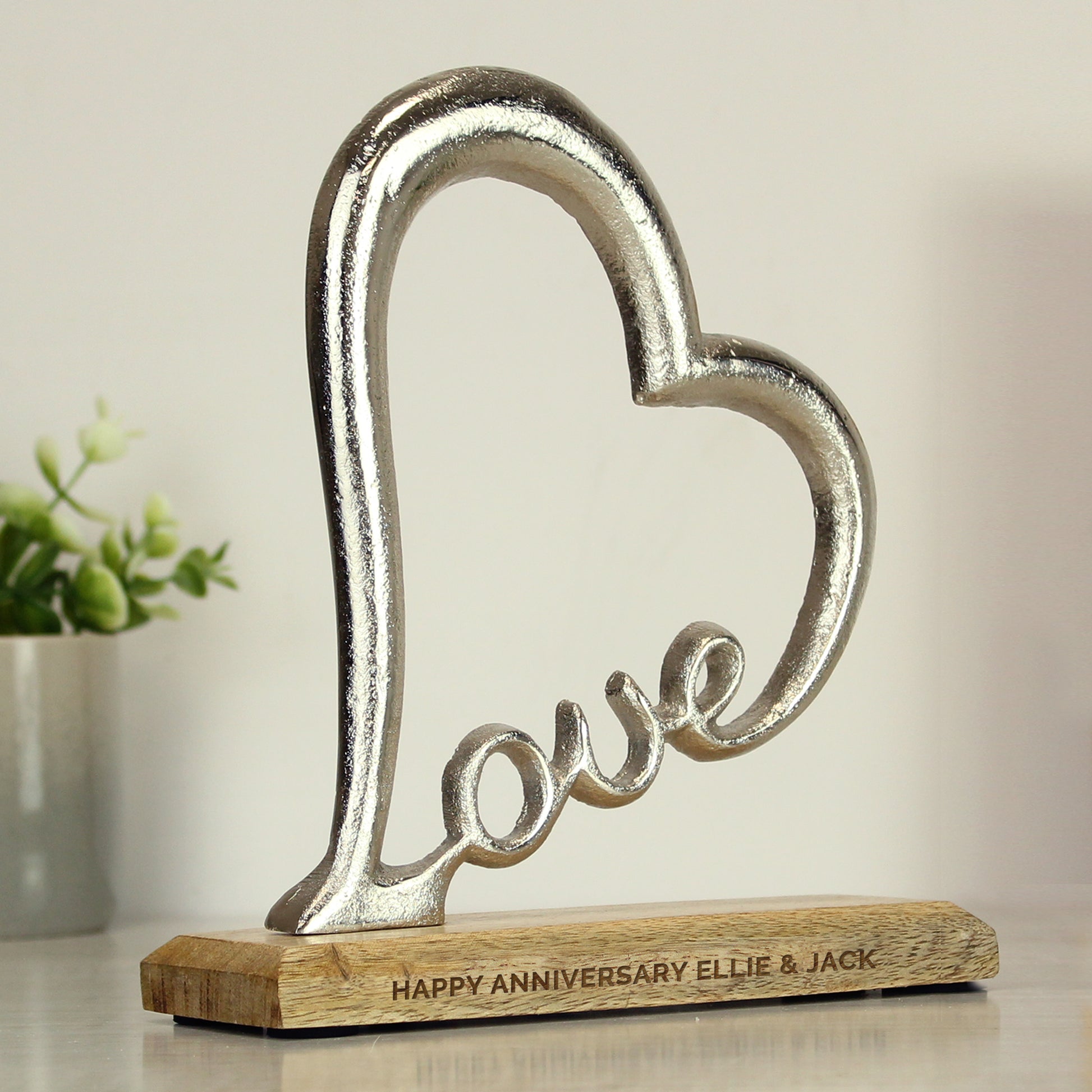 Personalised Love Heart Standing Ornament